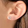 Sterling Silver Letter R Initial Earrings With Diamonds – Personalized Initial Jewelry Image-6