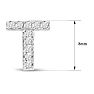 Sterling Silver Letter T Initial Earrings With Diamonds – Personalized Initial Jewelry Image-5