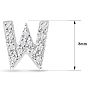 Sterling Silver Letter W Initial Earrings With Diamonds – Personalized Initial Jewelry Image-5