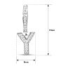 Sterling Silver Letter Y Initial Earrings, Diamond Drop Earrings – Personalized Initial Jewelry Image-5