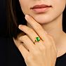 10MM Guilloche Green Enamel Ring In 14K Yellow Gold Over Sterling Silver Image-6