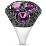 Bold 9 Carat Amethyst and Black Spinel Statement Dome Ring In Sterling Silver Image-3