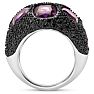 Bold 9 Carat Amethyst and Black Spinel Statement Dome Ring In Sterling Silver Image-4