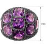 Bold 9 Carat Amethyst and Black Spinel Statement Dome Ring In Sterling Silver Image-6
