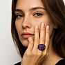 Bold 9 Carat Amethyst and Black Spinel Statement Dome Ring In Sterling Silver Image-7