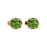 1/2 Carat Peridot Stud Earrings in Yellow Gold Image-2