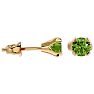 1/2 Carat Peridot Stud Earrings in Yellow Gold Image-3