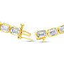 14 Carat Emerald Cut Bezel Set Lab Grown Diamond Tennis Bracelet In 14K Yellow Gold, 7 Inches Image-3