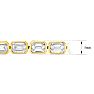 14 Carat Emerald Cut Bezel Set Lab Grown Diamond Tennis Bracelet In 14K Yellow Gold, 7 Inches Image-4
