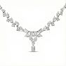 15 Carat Fancy Shape Lab Grown Diamond Tennis Necklace With Drop In 14K White Gold, 16 Inches Image-1