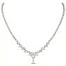 15 Carat Fancy Shape Lab Grown Diamond Tennis Necklace With Drop In 14K White Gold, 16 Inches Image-2