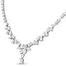 15 Carat Fancy Shape Lab Grown Diamond Tennis Necklace With Drop In 14K White Gold, 16 Inches Image-3