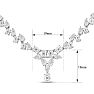 15 Carat Fancy Shape Lab Grown Diamond Tennis Necklace With Drop In 14K White Gold, 16 Inches Image-5