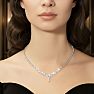 15 Carat Fancy Shape Lab Grown Diamond Tennis Necklace With Drop In 14K White Gold, 16 Inches Image-6