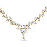15 Carat Fancy Shape Lab Grown Diamond Tennis Necklace With Drop In 14K Yellow Gold, 16 Inches Image-1