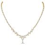 15 Carat Fancy Shape Lab Grown Diamond Tennis Necklace With Drop In 14K Yellow Gold, 16 Inches Image-2