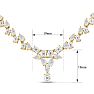 15 Carat Fancy Shape Lab Grown Diamond Tennis Necklace With Drop In 14K Yellow Gold, 16 Inches Image-5