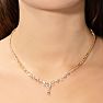 15 Carat Fancy Shape Lab Grown Diamond Tennis Necklace With Drop In 14K Yellow Gold, 16 Inches Image-6