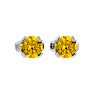 1/2 Carat Citrine Stud Earrings In White Gold Image-2