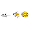 1/2 Carat Citrine Stud Earrings In White Gold Image-3