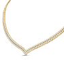 10 Carat Lab Grown Diamond Tennis Choker Necklace In 14K Yellow Gold, 15 Inches Image-3