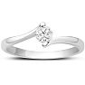 Diamond Solitaire Promise Ring In White Gold Image-1