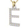 Letter E Diamond Initial Necklace In 14 Karat Yellow Gold With 20 Diamonds Image-2
