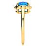 2ct Cushion Cut Blue Topaz and Diamond Ring in 10k Yellow Gold Image-4