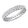 Estate Jewelry Sterling Silver 1 Carat Half Bezel Created Diamond Eternity Band in Sterling Silver, Size 6 Image-2