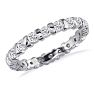 Estate Jewelry Sterling Silver 1 Carat Bar Set Created Diamond Eternity Band in Sterling Silver, Size 6 Image-2