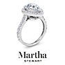 Martha Stewart 4 Carat Pear Shape Lab Grown Diamond Halo Engagement Ring In Sterling Silver Image-7