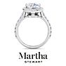 Martha Stewart 4 Carat Pear Shape Lab Grown Diamond Halo Engagement Ring In Sterling Silver Image-8
