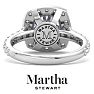 Martha Stewart 4 Carat Cushion Cut Lab Grown Diamond Halo Engagement Ring In Sterling Silver Image-2