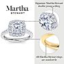 Martha Stewart 4 Carat Cushion Cut Lab Grown Diamond Halo Engagement Ring In Sterling Silver Image-3