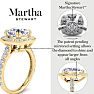 Martha Stewart 4 Carat Cushion Cut Lab Grown Diamond Halo Engagement Ring In Sterling Silver Image-4