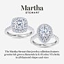 Martha Stewart 4 Carat Cushion Cut Lab Grown Diamond Halo Engagement Ring In Sterling Silver Image-6