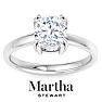 Martha Stewart 2 Carat Cushion Cut Lab Grown Diamond Solitaire Engagement Ring In Sterling Silver Image-1
