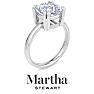 Martha Stewart 3 Carat Cushion Cut Lab Grown Diamond Solitaire Engagement Ring In Sterling Silver Image-7