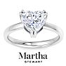 Martha Stewart 2 Carat Heart Shape Lab Grown Diamond Solitaire Engagement Ring In Sterling Silver Image-1