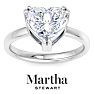 Martha Stewart 3 Carat Heart Shape Lab Grown Diamond Solitaire Engagement Ring In Sterling Silver Image-1