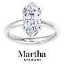 Martha Stewart 2 Carat Marquise Shape Lab Grown Diamond Solitaire Engagement Ring In Sterling Silver Image-1
