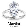 Martha Stewart 3 Carat Marquise Shape Lab Grown Diamond Solitaire Engagement Ring In Sterling Silver Image-1