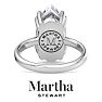 Martha Stewart 3 Carat Marquise Shape Lab Grown Diamond Solitaire Engagement Ring In Sterling Silver Image-2