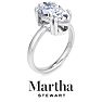 Martha Stewart 3 Carat Marquise Shape Lab Grown Diamond Solitaire Engagement Ring In Sterling Silver Image-7