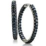Black Diamond Earrings: 1ct Inside Out Black Diamond Hoop Earrings in Sterling Silver Image-1