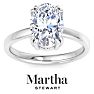 Martha Stewart 3 Carat Oval Shape Lab Grown Diamond Solitaire Engagement Ring In Sterling Silver Image-1