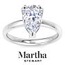 Martha Stewart 2 Carat Pear Shape Lab Grown Diamond Solitaire Engagement Ring In Sterling Silver Image-1