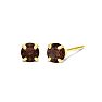 1/4 Carat Garnet Stud Earrings In Yellow Gold Image-1