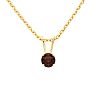 1/8 Carat Garnet Solitaire Necklace In Yellow Gold With Free Chain Image-1