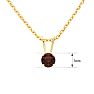 1/8 Carat Garnet Solitaire Necklace In Yellow Gold With Free Chain Image-2